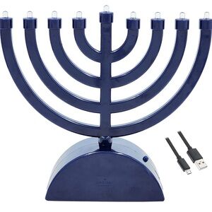 Modern Blue USB Menorah
